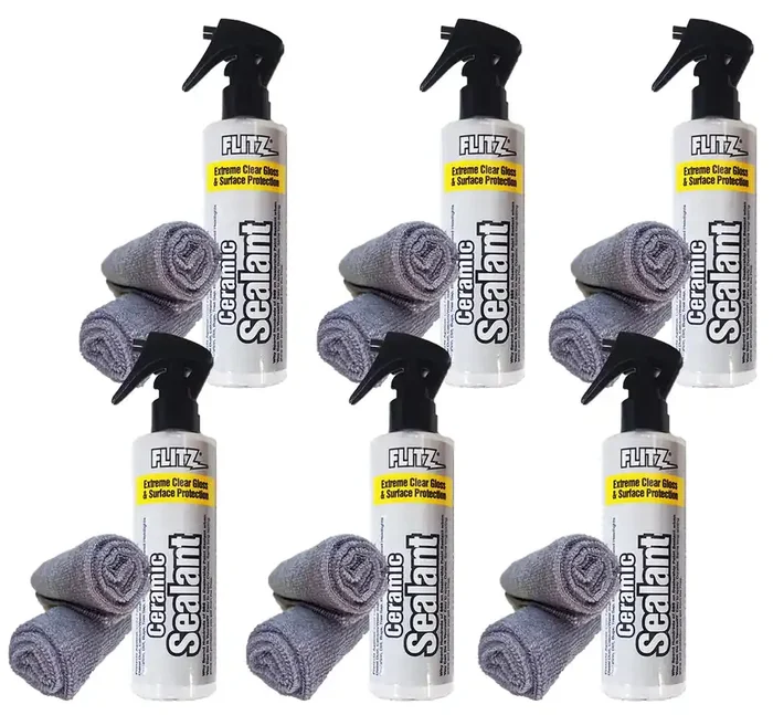 Flitz Ceramic Spray Sealant And Paint Protectant Shine, Protect And Seal Clear Coat – Plastic, 1 Application Lasts Up To 12 Months, Made In Usa, 8 Oz. – 6 Pack