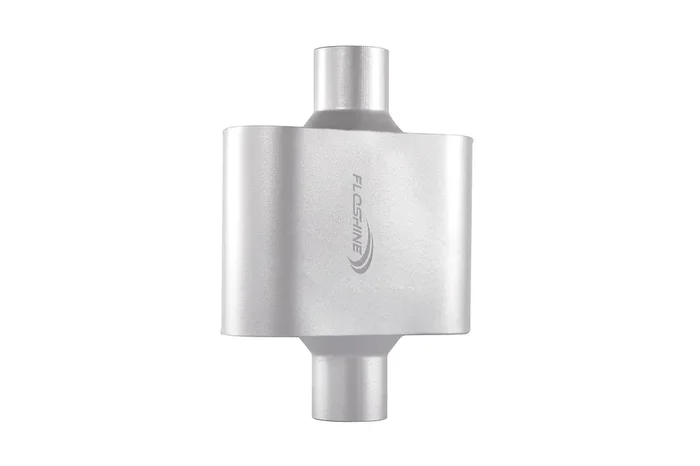 Floshine Universal Mufflers,Performance Automotive Exhaust Muffler,Single Chamber 2 Inch Inlet/2 Inch Outlet Fh420109