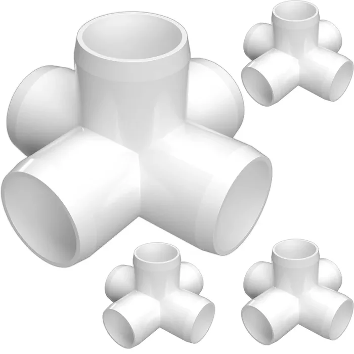 Formufit 1″ 5-Way Cross Furniture Grade Pvc Fitting In White, Made In Usa, Uv-Resistant, Impact-Proof, 1.315″ Actual Socket Diameter (Pack Of 4) – F0015Wc-Wh-4