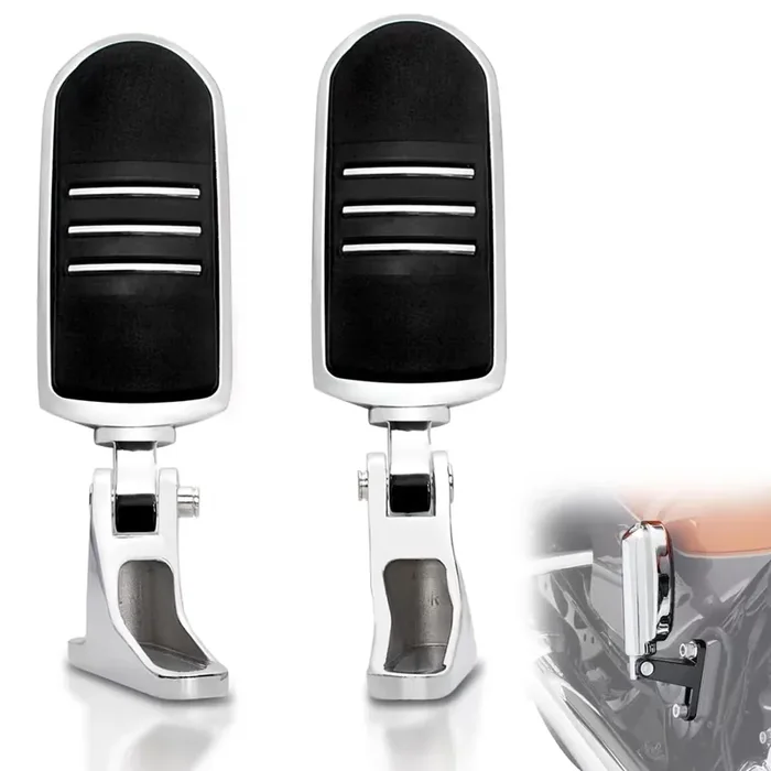 Fovplue Passenger Mini Footboard, Passenger Footpegs W/Mount Kit For Harley Touring 1993-2024,For Cvo Electra Glide Road Glide Road King Street Glide Ultra Classic Ultra Limited Revival Flh,Chrome 1