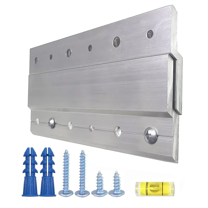 French Cleat Hanger 6 Inch Super Heavy Duty- 2 Pack – Picture, Mirror, Whiteboard, Cabniet, Shelf, Pallet Or Panel Interlocking Wall Mounting Bracket – Aluminum Z Bar Clip Hanger Supports 80 Lbs