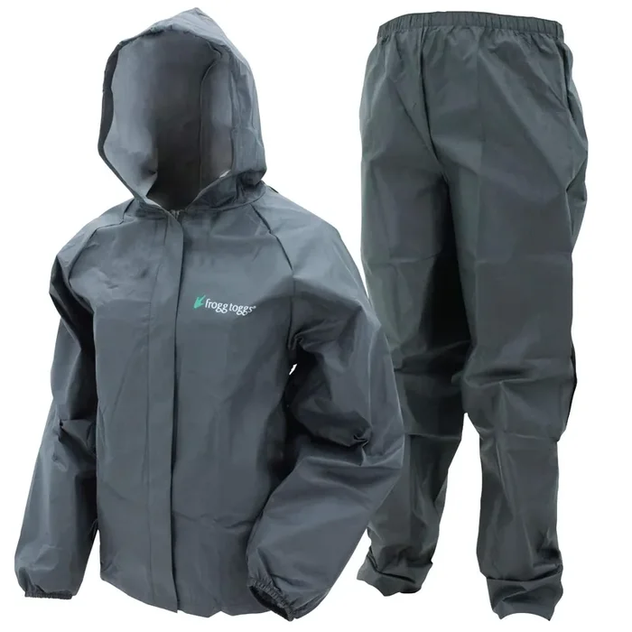 Frogg Toggs Youth Ultra-Lite2 Waterproof Breathable Rain Suit, Large Black