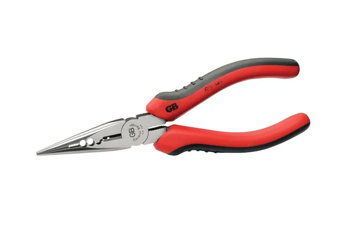 Gardner Bender GS-385 Long Nose Electrical Pliers, Cutter & Crimper, Solid & Stranded Wire, 14-16 AWG, Hand Tool, 6½ in., Red