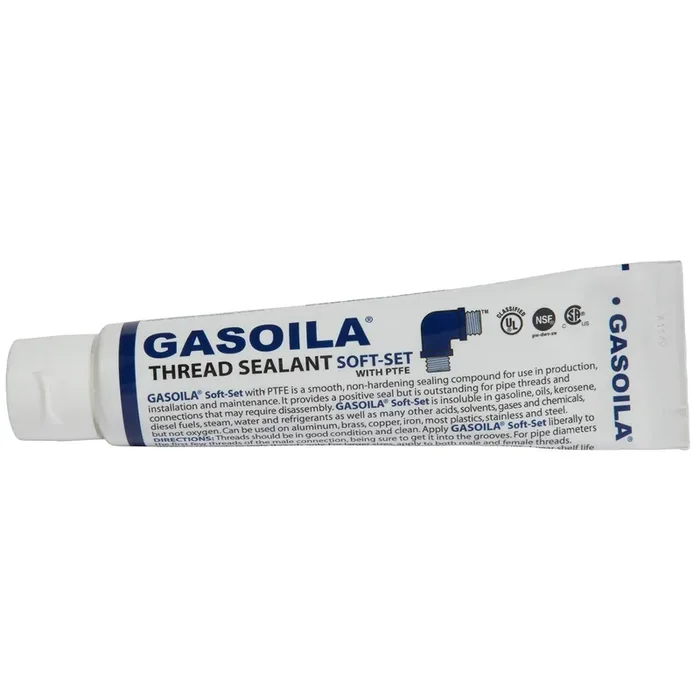Gasoila Soft-Set Ptfe Pipe Thread Sealant – Non-Hardening Paste For Metal & Plastic, 2 Oz Tube – Reliable Leak Prevention, Drip-Resistant, Temp Range -100 To 600°F, Made In Usa