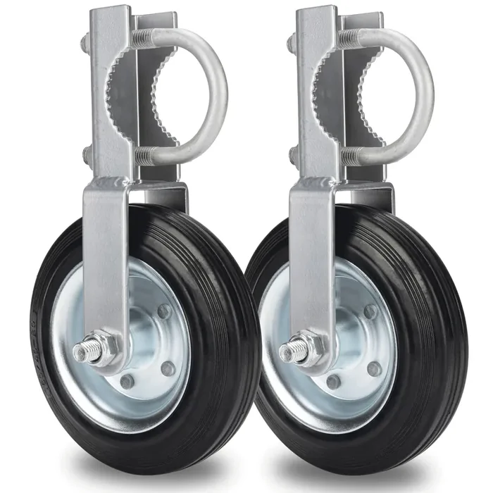 Gate Wheel Supporting Metal Swing Gate With 1-5/8‘ Thru 2‘ Gate Frames, 6‘ Gate Helper Wheels For Metal Tube Fence Gate, Heavy Duty Fence Wheel For Chain Link, Prevent Gate Dragging & Sagging- 2 Pack