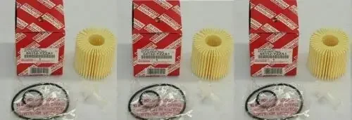 Genuine Oem Toyota Lexus Oil Filter + Drain Plug Gasket 04152-Yzza1 Set Of 3