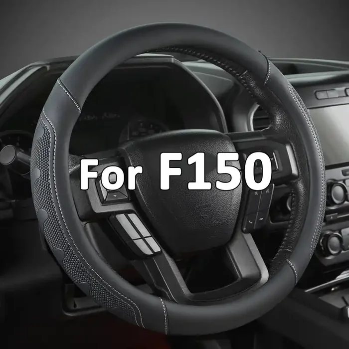 Giant Panda Car Steering Wheel Cover For Ford – F150 F250 F350 Expedition, (15.5-16 Inches – Black+Gray Line)