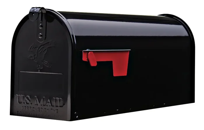 Gibraltar Mailboxes Elite Medium Capacity Galvanized Steel Black, Post-Mount Mailbox, E1100B00