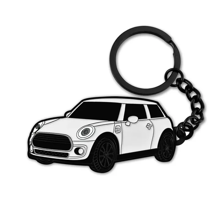 Glahorse For Mini Cooper Keychain，For Mini Cooper/Cooper S Accessories 2014-2022，Metal Keychain (White)