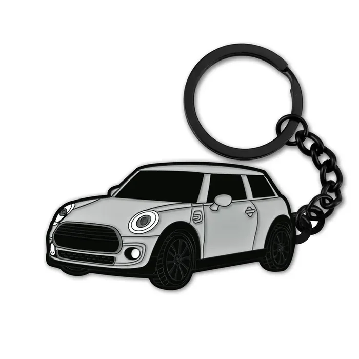 Glahorse For Mini Cooper Keychain，For Mini Cooper/Cooper S Accessories 2014-2022，Metal Keychain (Grey)