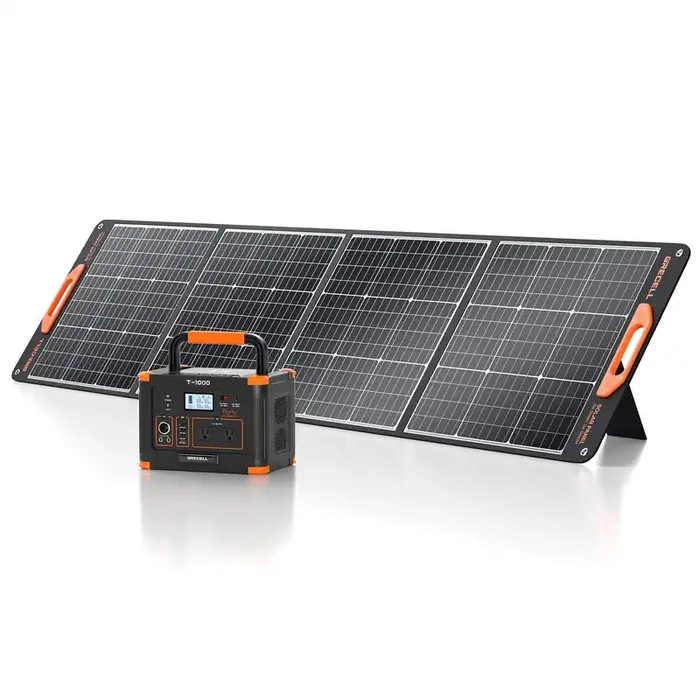 Grecell 1000W Solar Generator With 200W Portable Solar Panel, 999Wh Portable Power Station Solar Powered Generator Lithium Battery Backup Usb-C Pd 60W For Outdoor Camping Rv Off-Grid Home Emergency