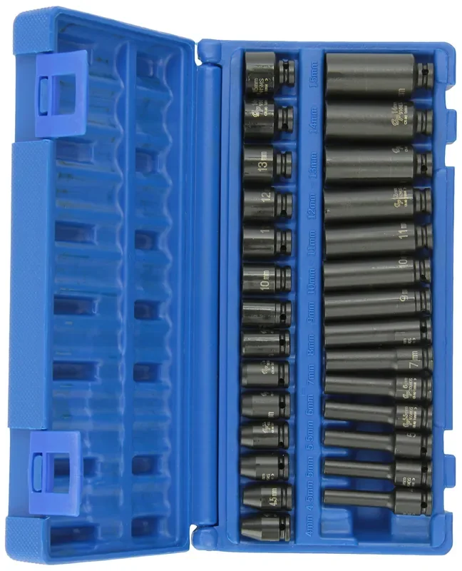 Grey Pneumatic (9728M 1/4‘ Drive 28-Piece Deep Length Metric Master Socket Set