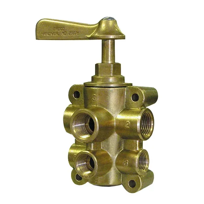 Groco 6-Port Npt Bronze Fuel Valve 1/2 Main – 3/8 Return