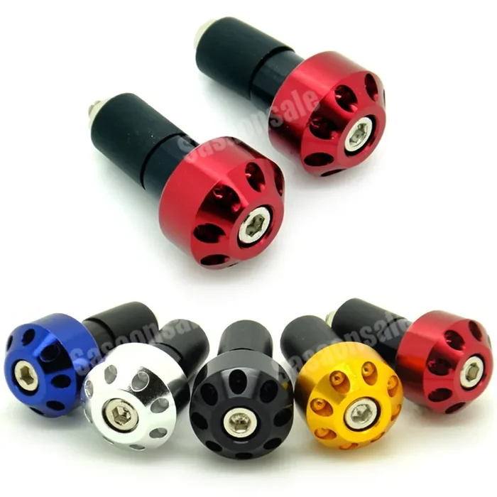 [Gt-Speed] Compatible/Replacement For Red Cnc Motorcycle Bar Ends 7/8‘ Handlebar Grips Plugs Cap