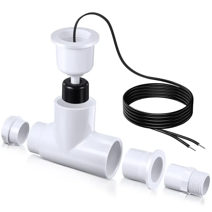 Gulfmew 1 Pack Ss1 Condensate Overflow Switch, Ss1 Float Switch T Shape With 3/4 Inch Adaptor And 6Ft Wire, Hvac Overflow Shut Off Float Switch For Hvac System, Detect Condensate Overflow