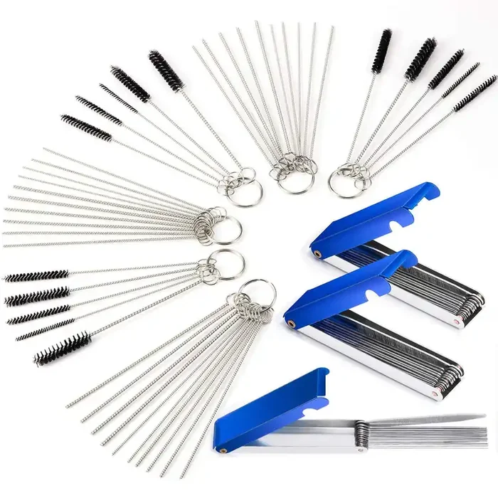 Gzingen Carburetor Carbon Dirt Jet Remove Cleaner 39 Cleaning Wires Torch Tip Cleaner Tool +30 Cleaning Needles +15 Nylon Brush Tool Kit For Motorcycle Atv Moped Welder Carb Chainsaw Spray Torch Tips