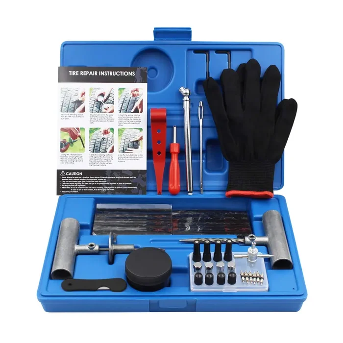 Handfly Tire Repair Kit, 63Pcs Heavy Duty Tire Plug Kit, Universal Tire Repair Tool Kit To Fix Punctures And Plug Flats Tire Patch Kit For Car, Motorcycle, Truck, Tractor, Trailer, Arb, Atv, Rv, Suv