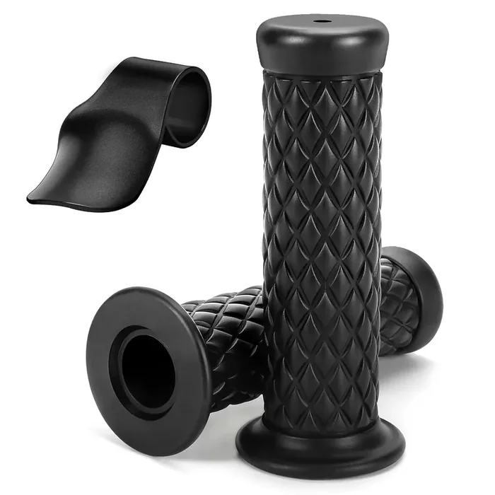 Hiaors 7/8‘ Motorcycle Handlebar Grips, Non Slip Rubber Hand Handle Grips For Honda Suzuki Kawasaki Cb125 Cb350 Crf250F Xr50 Gsx650F Gsxr750 Klr650 Kz1000 Dt125 R3 Dirt Bike Parts With Cruise Assist