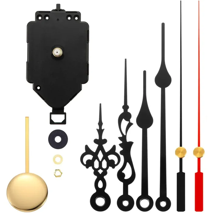 Hicarer Quartz Pendulum Clock Movement Mechanism Diy Repair Parts Replacement With 2 Pairs Hands And Pendulum For Diy Clock Repair