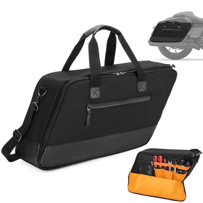 Hodrant Motorcycle Saddlebag Liner Bag, Saddlebag Organizer With Orange Liner, Compatible With Harley Davidson 1993-2022 Touring Road Glide Street Glide Electra Glide Road King Hard Saddlebag, 1 Bag