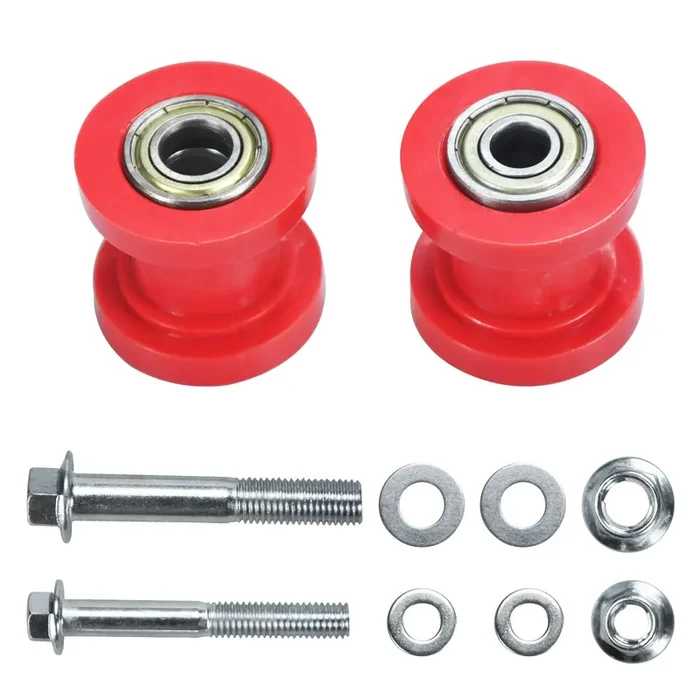 Holato 8Mm 0.31‘ 10Mm 0.39‘ Chain Roller Tensioner Wheel Guide For Baja Db30 Doodlebug Dirt Bug Mini Bike 110Cc 125Cc 140Cc 150Cc Ssr Xr125 Crf50 Klx110 Dirt Pit Trail Bike Atv Quad Motorcycle Red