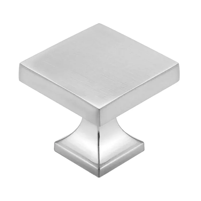 Homdiy 25 Pack Brushed Nickel Square Cabinet Knobs Kitchen Knobs Zinc Alloy Drawer Knobs Metal Cabinet Hardware For Drawer Desk Stairs Bathroom
