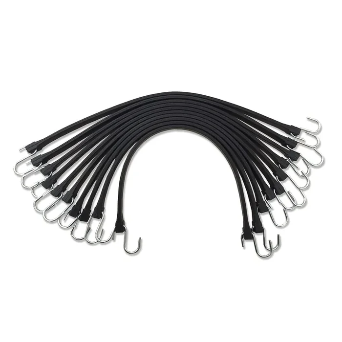 Hoxwell 15″ Rubber Bungee Cords With Hooks, Heavy Duty Epdm Bungee Cord With 150% Max Stretch, Heavy Duty Bungee Straps For Securing Tarps, Canvases, Cargo, Motorcycle, Weatherproof, Pack Of 10