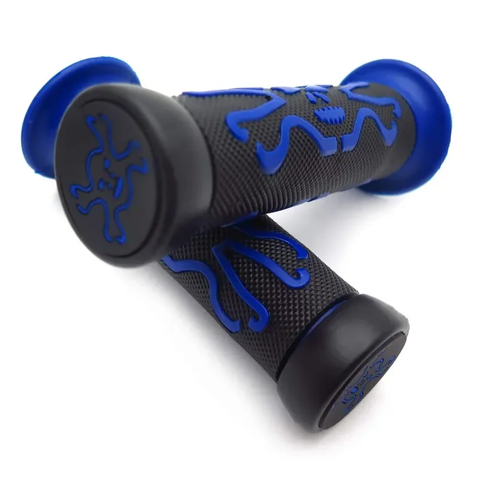 Httmt Xh4089- Skull Grips Blue Compatible With Quad Yamaha Kawasaki Polaris Seadoo Watercraft Bombardier Jet Ski Foreman Recon Rincon Bruin Grizzly Kodiak(7/8‘ Both Side)