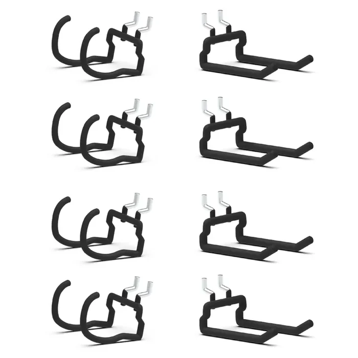 Huhole Pegboard Drill Holder, Peg Board Tool Utility Hooks, 8 Pack Heavy Duty Pegboard Tool Holder For Power Tools, Drill, Hammer, Cord, Fit For 1/4″ Pegboard(8Pc)