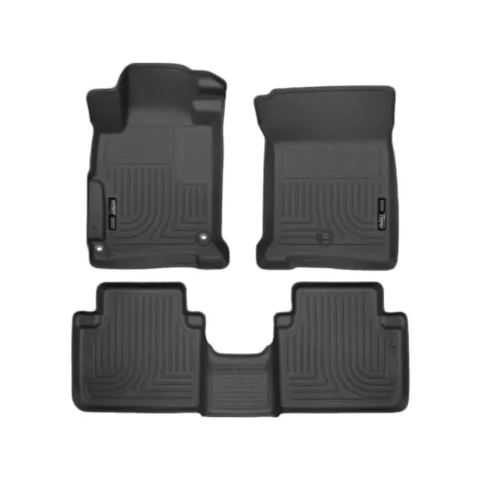 Husky Liners Weatherbeater Floor Mats Fits 2013 – 2017 Honda Accord Sedan Front & 2Nd Row, 3-Pc Black – 98481