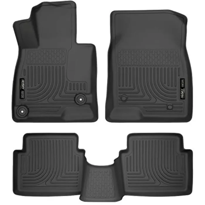 Husky Liners Weatherbeater Floor Mats Fits 2014-2018 Mazda 3 Hatchback/Sedan Front & 2Nd Row, 3-Pc Black – 98651