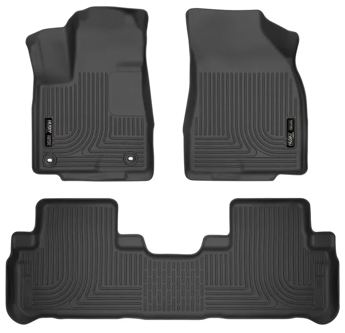 Husky Liners Weatherbeater Floor Mats Fits 2014-2019 Toyota Highlander (Excludes Hybrid) Front & 2Nd Row, 3-Pc Black – 99601