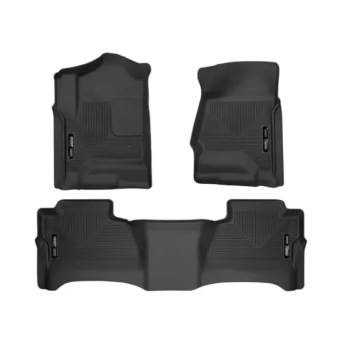 Husky Liners Weatherbeater Floor Mats Fits 2014 – 2018 Chevrolet Silverado & Gmc Sierra 1500 Crew Cab; 15-19 Silverado/Sierra 2500/3500 Crew Cab (Footwell Cvg) Front & 2Nd Row, 3-Pc Black – 98231