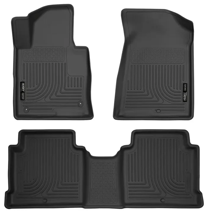 Husky Liners Weatherbeater Floor Mats Fits 2015-2019 Hyundai Sonata (Excludes Hybrid); 2016-2020 Kia Optima Front & 2Nd Row, 3-Pc Black – 99631