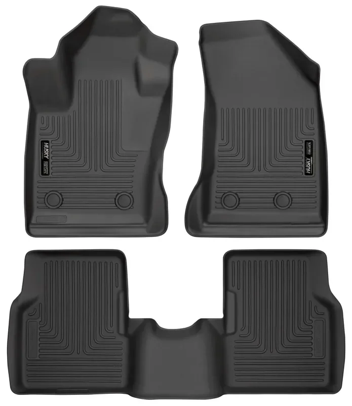 Husky Liners Weatherbeater Floor Mats Fits 2017-2024 Jeep Compass Front & 2Nd Row, 3-Pc Black – 95681