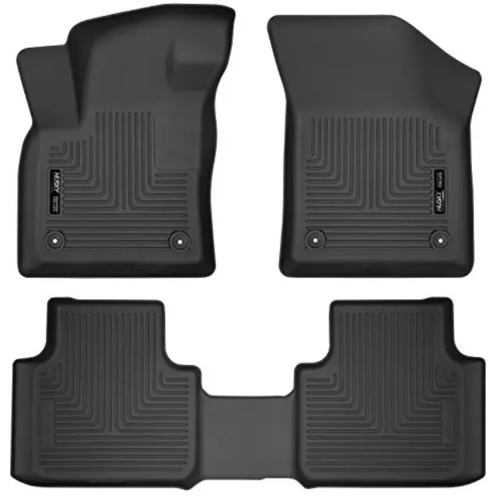 Husky Liners Weatherbeater Floor Mats Fits 2018-2025 Volkswagen Atlas; 2020-2025 Volkswagen Atlas Cross Sport Front & 2Nd Row, 3-Pc Black – 95661