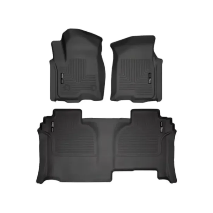 Husky Liners Weatherbeater Floor Mats for 2019-2024 Chevy Silverado & GMC Sierra 1500, 2500, 3500 – Black, 3-pc Set