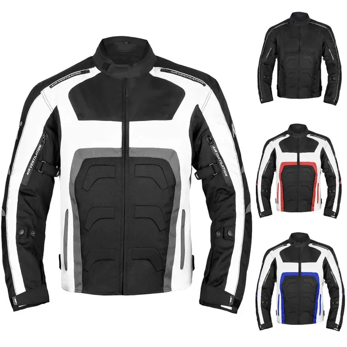 Hwk Spyder Motorcycle Jacket For Men With Weather Resistant Cordura Textile Fabric For Enduro Motocross Motorbike Riding And Impact Protection Armor, Dual Sport Motorcycle Riding Jacket (Red, 2Xl)