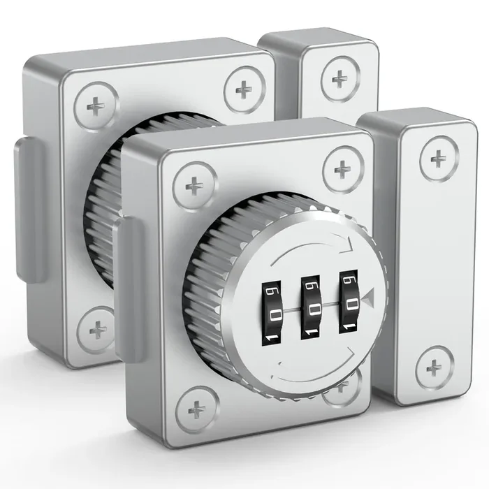I-Easydww One-Way Door Combination Lock, Silver, Keyless, 1000 Password Combinations