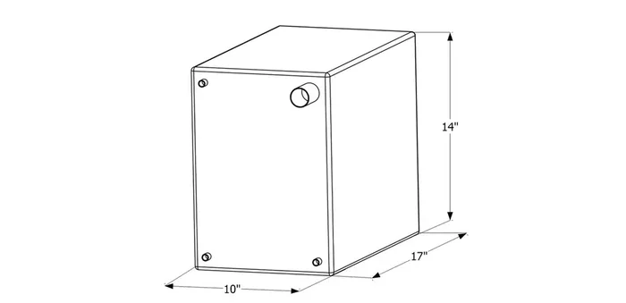 Icon 12728 Fresh Water Tank, Wt2464, 17X14X10, 10 Gal., W/ 1/2 Fittings