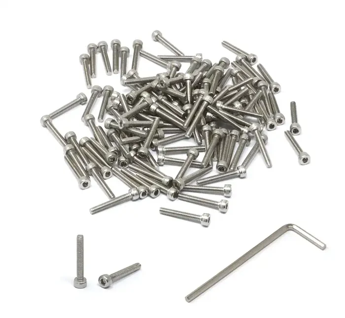 Iexcell 100 Pcs M2.5 X 16Mm Thread Pitch 0.45 Mm Stainless Steel 304 Hex Socket Head Cap Screws Bolts Kit