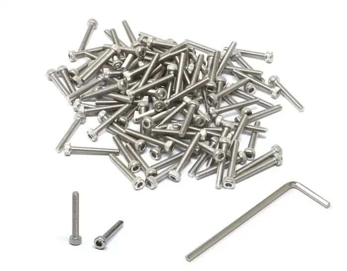 Iexcell 100 Pcs M2.5 X 18Mm Thread Pitch 0.45 Mm Stainless Steel 304 Hex Socket Head Cap Screws Bolts Kit