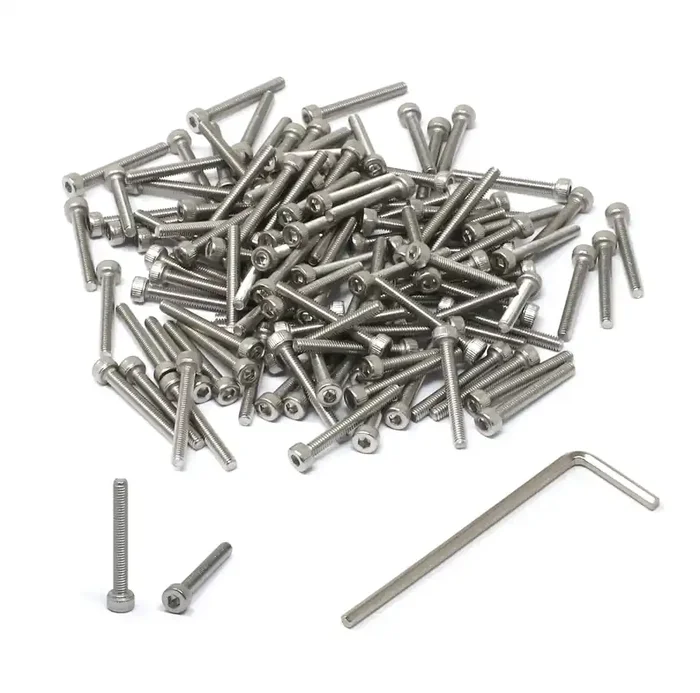 Iexcell 100 Pcs M2.5 X 20Mm Thread Pitch 0.45 Mm Stainless Steel 304 Hex Socket Head Cap Screws Bolts Kit