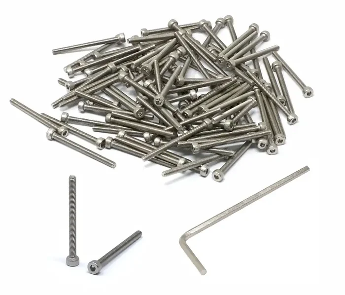 Iexcell 100 Pcs M2.5 X 30Mm Thread Pitch 0.45 Mm Stainless Steel 304 Hex Socket Head Cap Screws Bolts Kit