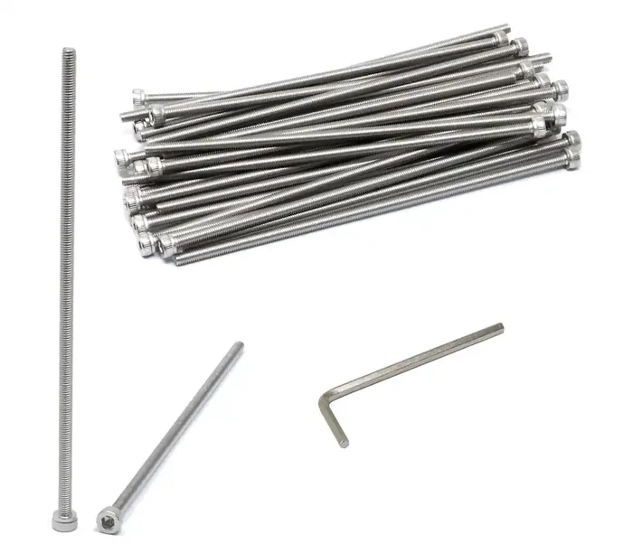Iexcell 25 Pcs M3 X 100Mm Thread Pitch 0.5 Mm Stainless Steel 304 Hex Socket Head Cap Screws Bolts Kit