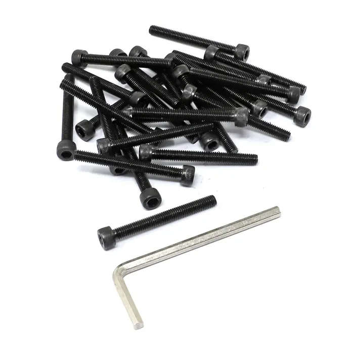 Iexcell 25 Pcs M5 X 45Mm Thread Pitch 0.8 Mm Alloy Steel 12.9 Grade Hex Socket Head Cap Screws Bolts Kit, Black Oxide Finish