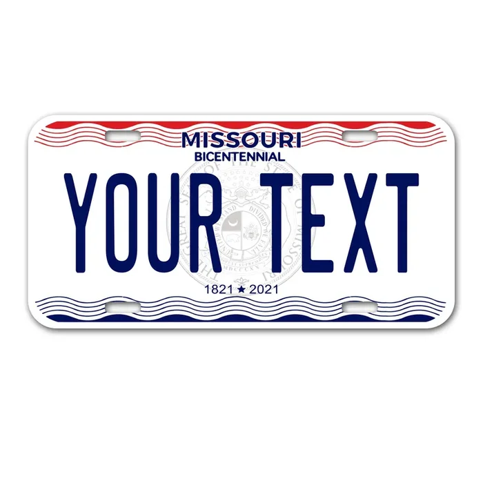 Inkmyplate Personalized Missouri Car License Plate 12X6 Inch Select From All 50 States 3 Sizes Custom Plate For Front Car Bumper Personalized Car Tags Usa Thick .040 Aluminum