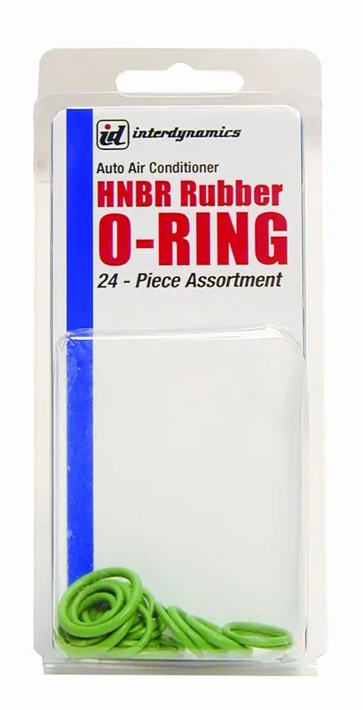 Interdynamics Certified A/C Pro Car Air Conditioner Hnbr Rubber O Rings, High Temp Hnbr Rubber O Ring For R-12 And R-134A Air Conditioning Refrigerant, 24 O Rings In 8 Different Sizes