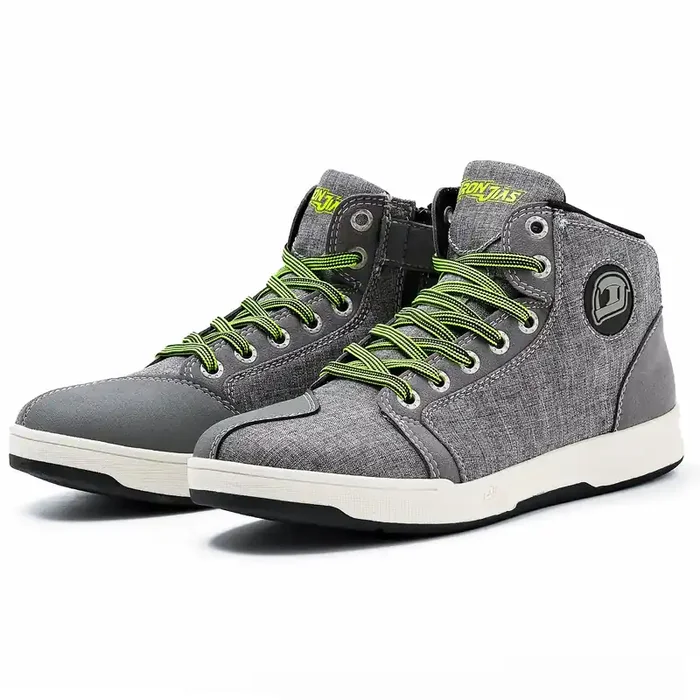 Iron Jia‘S Motorcycle Shoes For Men, Breathable Anti-Slip Protective Gear, Powersport Casual Motorcycle Riding Boots (Grey 9.5)