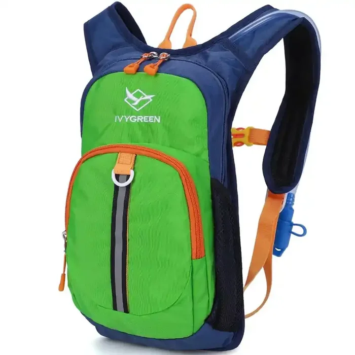 Ivygreen Kids Hydration Backpack, Hiking Backpack For Boys Or Girls With 1.5L Water Bladder, Green